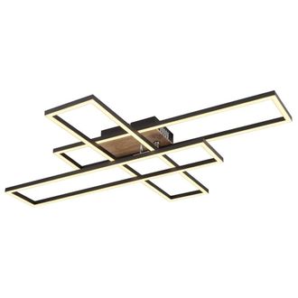 Netlighting Dakari 80x60cm Semi Flush Ceiling Light Matt Black 3x LED 3000K | Size: 80x60 cm