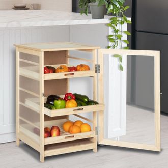 IDMarket Caja De Madera Para Verduras Y Frutas Vegge Con 3 Cajones Extra&iacute;bles