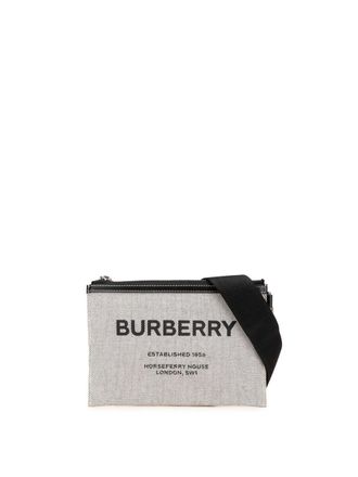 Burberry 2018-2024 Canvas Horseferry Print Callum crossbody bag - unisex - Canvas/Calf Leather - One Size - Grey