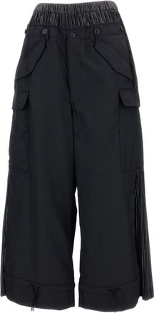Junya Watanabe Baggy Cargo Trousers With Pleated Inserts And Flap Pockets