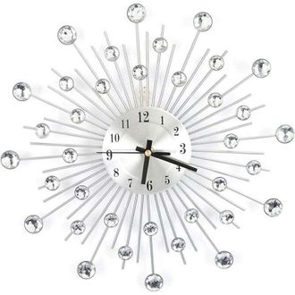 OEM Reloj De Pared 3d De Cristal Plateado Brillante, Dise&ntilde;o Moderno Y Redondo, Decoraci&oacute;n Digital De Metal Para Cocina, Sala De Estar, Estilo Moderno O Mi