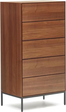 K Home Design Kommode Valencia 60 x 114 cm - Nussbaum/Schwarz