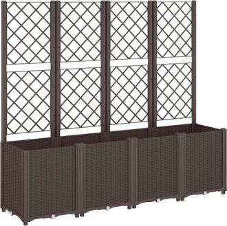 vidaXL Garden Planter with Trellis Brown 160x40x140 cm PP vidaXL