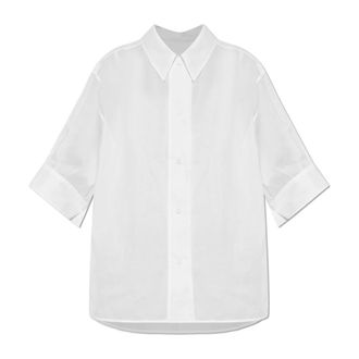 Jil Sander Shirts, female, White, Size: XS Semi-transparent Cotton Shirt