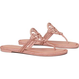 Tory Burch Miller Knotted Pav&eacute; Thong Sandal in Malva at Nordstrom, Size 10.5