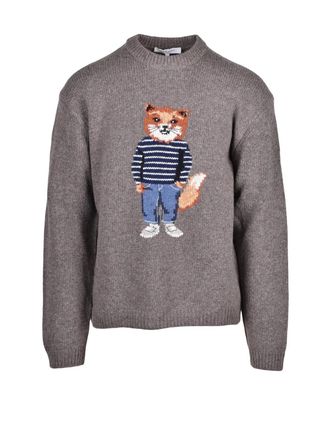 Maison Kitsun&eacute; Maison Kitsune Crew Neck Sweater - Turquoise