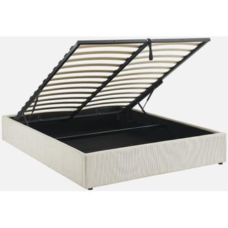 Sweeek Cama Con Somier Abatible 160cm, Acabado En Pana Fina