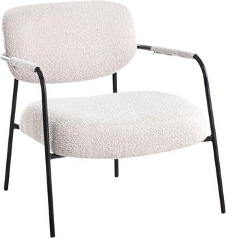 Beliani Beliani - Sillón auxiliar decorativo tapizado con estructura metálica asiento moderno beige claro Ausvika