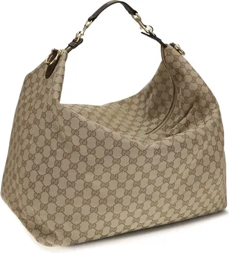 Gucci Mens Large Brera Shoulder Bag Vint.sand-Dk.bro-Vrv Fabric Vint.sand/dk.bro/vrv