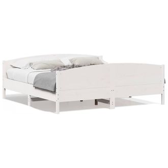 Berkfield Home Bed Frame without Mattress White 200x200 cm Solid Wood Pine