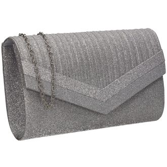 Swankyswans Womens Ruth Clutch Bag, Silver