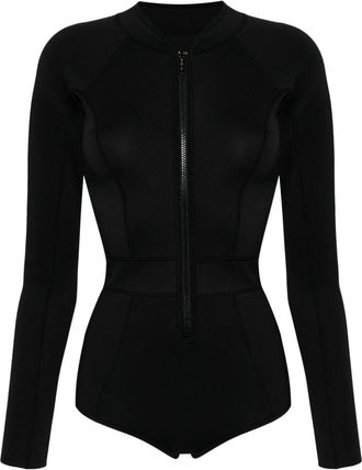 Duskii zip-up long-sleeved swimsuit - women - Polyester/Neoprene/Spandex/Elastane - S - Black