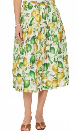 Current Air Lemon Midi Skirt In Yellow/green