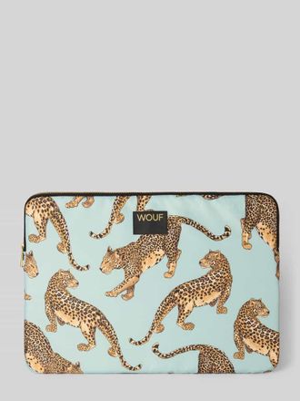 Wouf Laptoptasche mit Allover-Motiv-Print Modell Leopard in Mint, Gr&ouml;&szlig;e 1