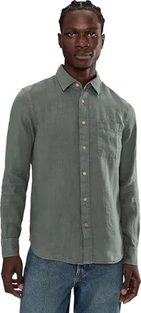 Faherty Laguna Linen Shirt Mens Clothing Valley Sage : 2XL