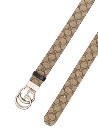 Gucci Mens Reversible Belt Double G Beige