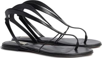 Alberta Ferretti straps leather sandals - women - Goat Skin/Calf Leather/Calf Leather - 37 - Black