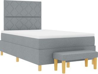 vidaXL Vidaxl - Box Spring Bed with Mattress Light grey 120 x 200 cm Fabric