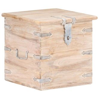 Berkfield Home Chest 40x40x40 cm Solid Acacia Wood in Brown | Size: 40 x 40 x 40 cm