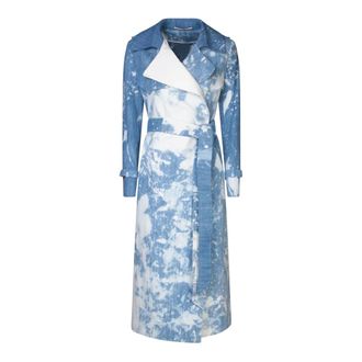 Tagliatore Double-Breasted Coats, female, Multicolor, Size: M Blue Trench Coat