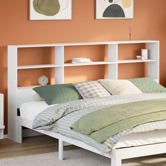 Berkfield Home Headboard with Storage White 180 cm Solid Wood Pine