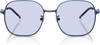 Diesel 55mm Square Sunglasses in Brushed Antique Blue /Blue at Nordstrom