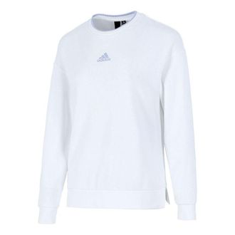 adidas (WMNS) adidas Logo Printing Sports Round-neck Sweatshirt White H09743