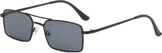 Generic Metal Mens And Womens Small Frame Sunglasses Outdoor Driving Vacation Sun Glasses(Black)