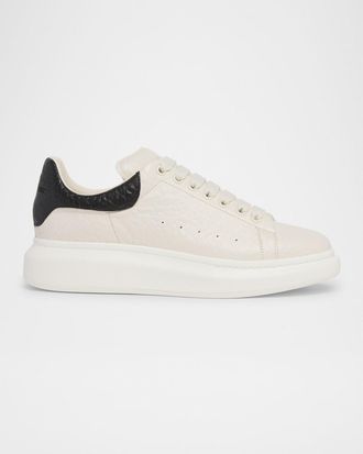 Alexander McQueen Mens Oversized Grainy Leather Low-Top Sneakers