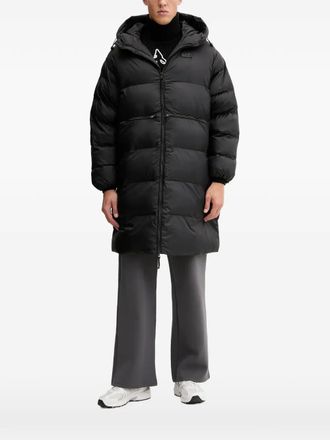 Emporio Armani Cappotto imbottito con applicazione logo - Nero