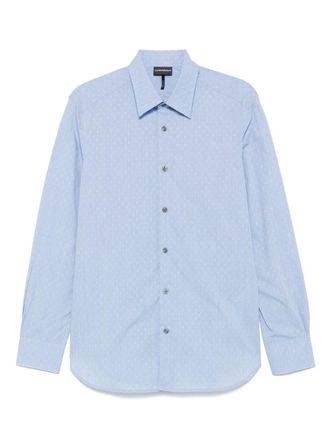 Emporio Armani Allover Logo Cotton Shirt-Uomo