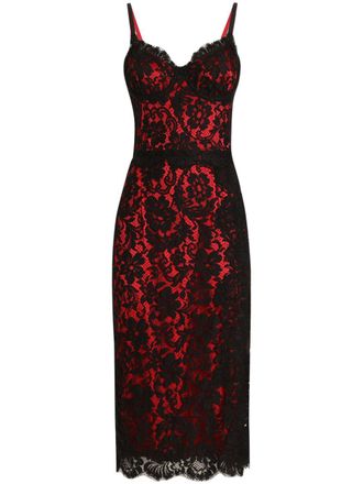Dolce & Gabbana floral-lace midi dress - women - Viscose/Cotton/Polyamide/Silk/Spandex/Elastane - 38 - Black