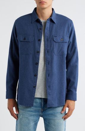 Pendleton Burnside Solid Flannel Button-Up Shirt in Navy Heather at Nordstrom, Size Xx-Large