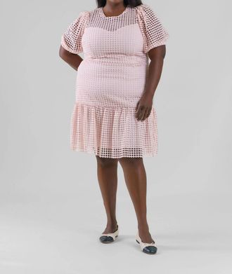 Donna Morgan Imani Crochet Lace Dress In Blush