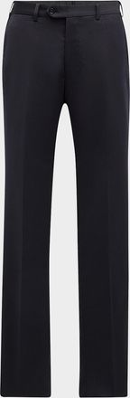 Emporio Armani Basic Flat-Front Wool Trousers