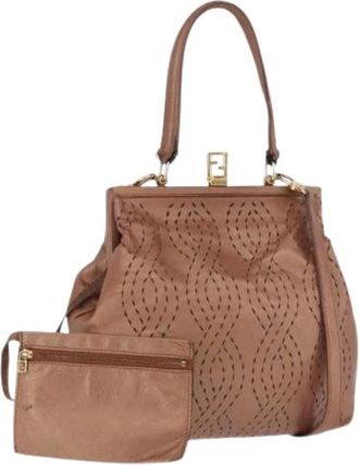 Fendi Pre-owned Vintage Schoudertas - Dames - Vintage Handtas - Bruin - ONE Size - Leer - Vintage