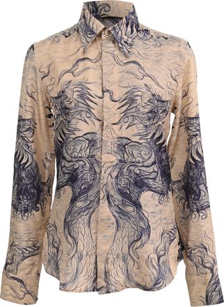 Jean Paul Gaultier Printed Button Down Shirt in Multicolor Silk