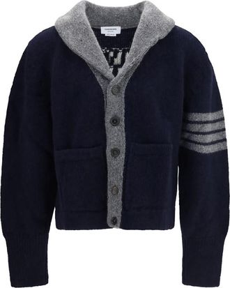 Thom Browne Dark Navy Shawl Neck Cardigan