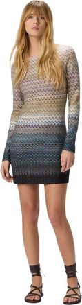 Missoni Mini Boat-neck Dress With Staggered Knit in Blue at Nordstrom, Size 40 It