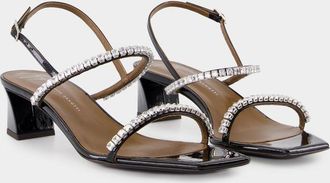 Giuseppe Zanotti Giuseppe Zanotti Womens Valentiine Crystal 45 Sandals - Black Leather - Size EU 36