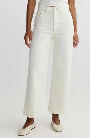 DL1961 Hepburn High Waist Ankle Wide Leg Jeans in Eggshell at Nordstrom, Size 32