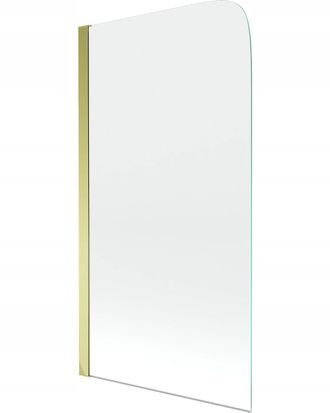 Desconocido Desconocido - Mampara De Ba&ntilde;era 1 Hoja Vidrio Transparente, 70x140 Cm, Perfil Dorado