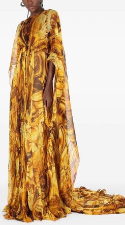 Roberto Cavalli Abito lungo in seta - Giallo