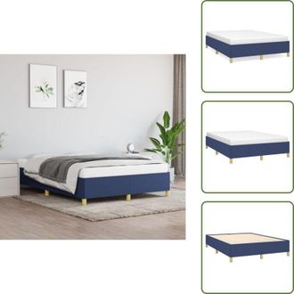vidaXL The Living Store Giroletto senza Materasso Blu 140x190 cm in Tessuto - Letto con gambe