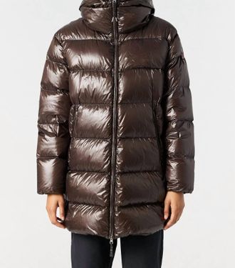 Parajumpers Ivonne Long Down Jacket In Earth Brown