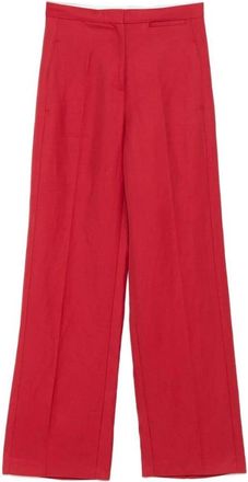 Loulou Studio Red Cardinal Zip Pocket Pants - Dames - Wijde Broeken - Rood - XS - Broeken
