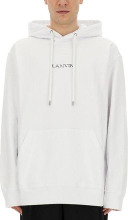 Lanvin Relaxed-Fit Hooded Sweatshirt With Subtle Embroidery