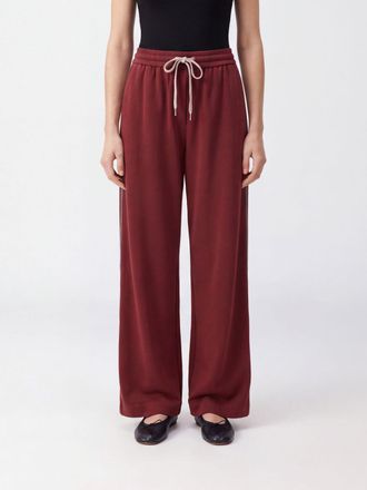 Brunello Cucinelli Pantaloni palazzo a vita alta in misto cotone e seta