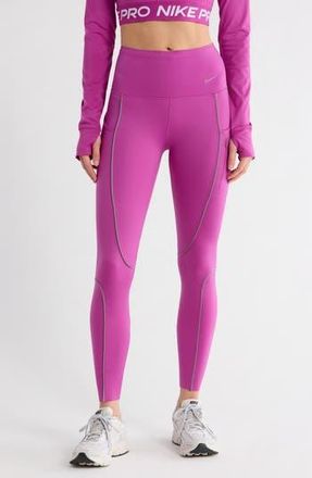 Nike Go Dri-FIT Reflective Piping Leggings in Fuchsia at Nordstrom Rack, Size X-Small