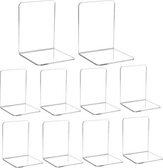 OEM Serre-livres - Acrylique Transparent - Para Estanter&iacute;as Y Bibliotecas - 10 Unidades